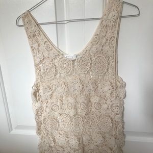 Long White Lace Top beach cover up